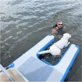Drijvende Hondentrap - Hondenhelling Water - Veilig Water In- Uit - Opblaasbaar PVC Materiaal - 150x100x10 cm - Blauw