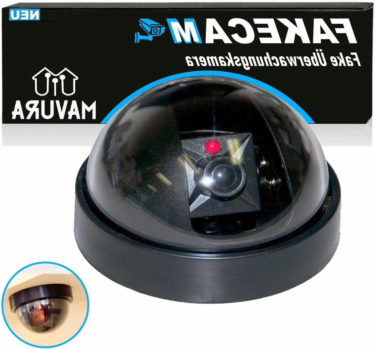 Dummy Camera - Nep Camera - Diefstal Preventie - Knipperende LED - 87 mm diameter - Zwart