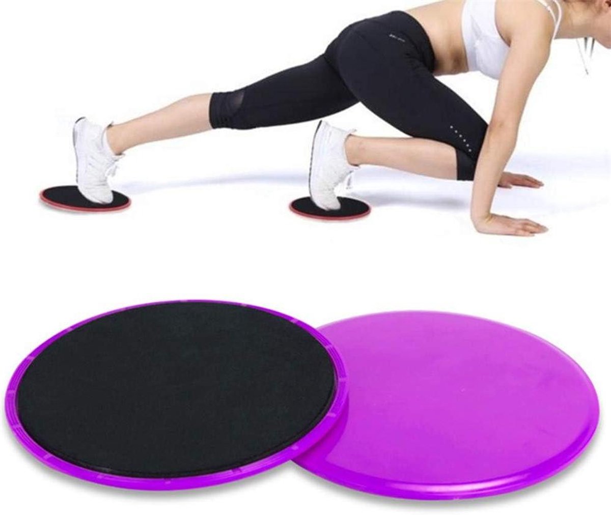 Oefening Discs - Core Sliders - Full Body Workout - Gladde Beweging Elk Oppervlak - 17.5cm - Paars