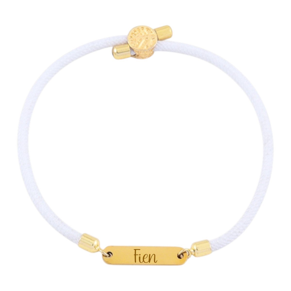 Naam Armband met Bar wit