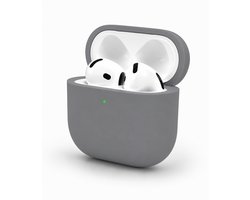 Enluxe Case geschikt voor Airpods 4 – Donker Grijs - Premium Siliconen Hoesje, Valbescherming & Spatwaterdicht, Draadloos Opladen Compatibel