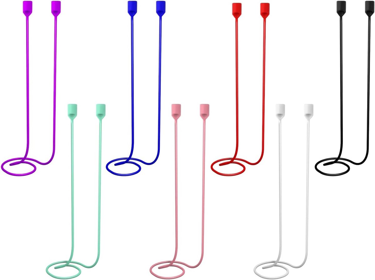 Magnetische Anti-Verlies Lanyard voor Sport Oordopjes - 7 Stuks Zachte Siliconen Straps Geschikt voor AirPods Pro, 3, 2 en 1 met Comfortabele Pasvorm