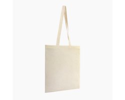 Stamina Katoenen Tassen - Naturel - 37x41cm - 10 Stuks - Tote Bag - Canvas Tas - Shopper - Boodschappentas - Draagtas - Schoudertas - Zelf Bedrukken