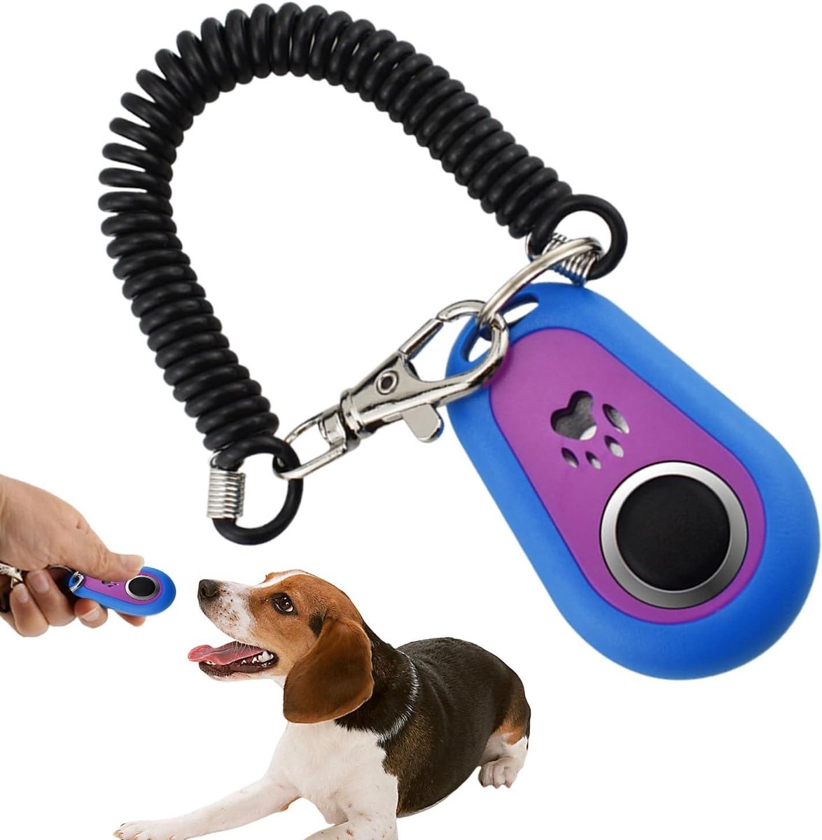 Hondentrainer Clicker - Tweekleurige Klikker - Huisdier Training - Ovaal Ontwerp - 5.8 x 3.5 cm - Tweekleurig