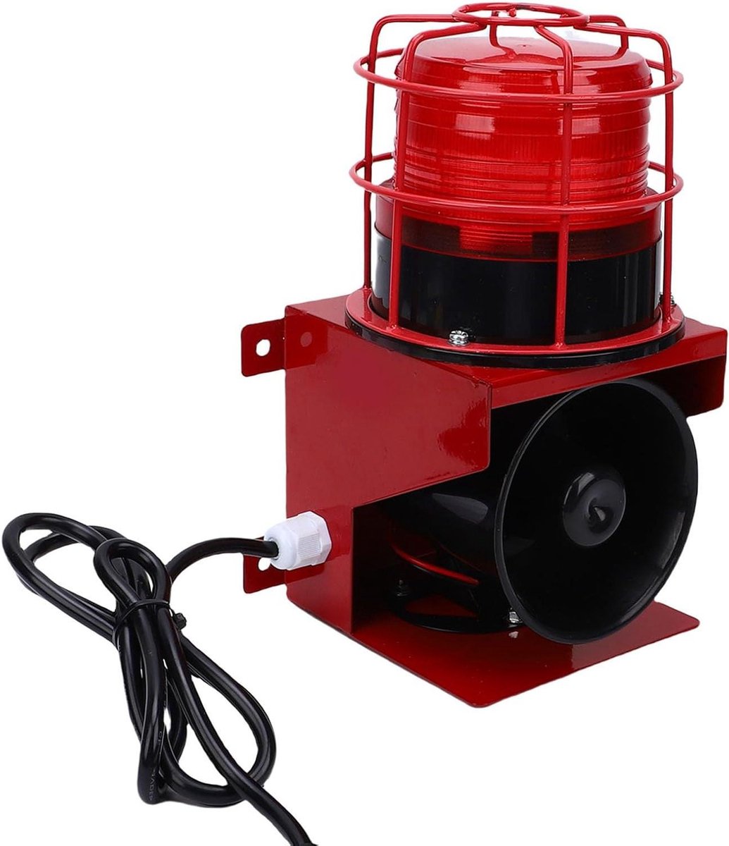Industriële Sirene - Alarmhoorn Geluidssirene - Veilige Werkomgeving Creëren - 120 DB Geluid en LED - IP55 Waterdicht - Rood