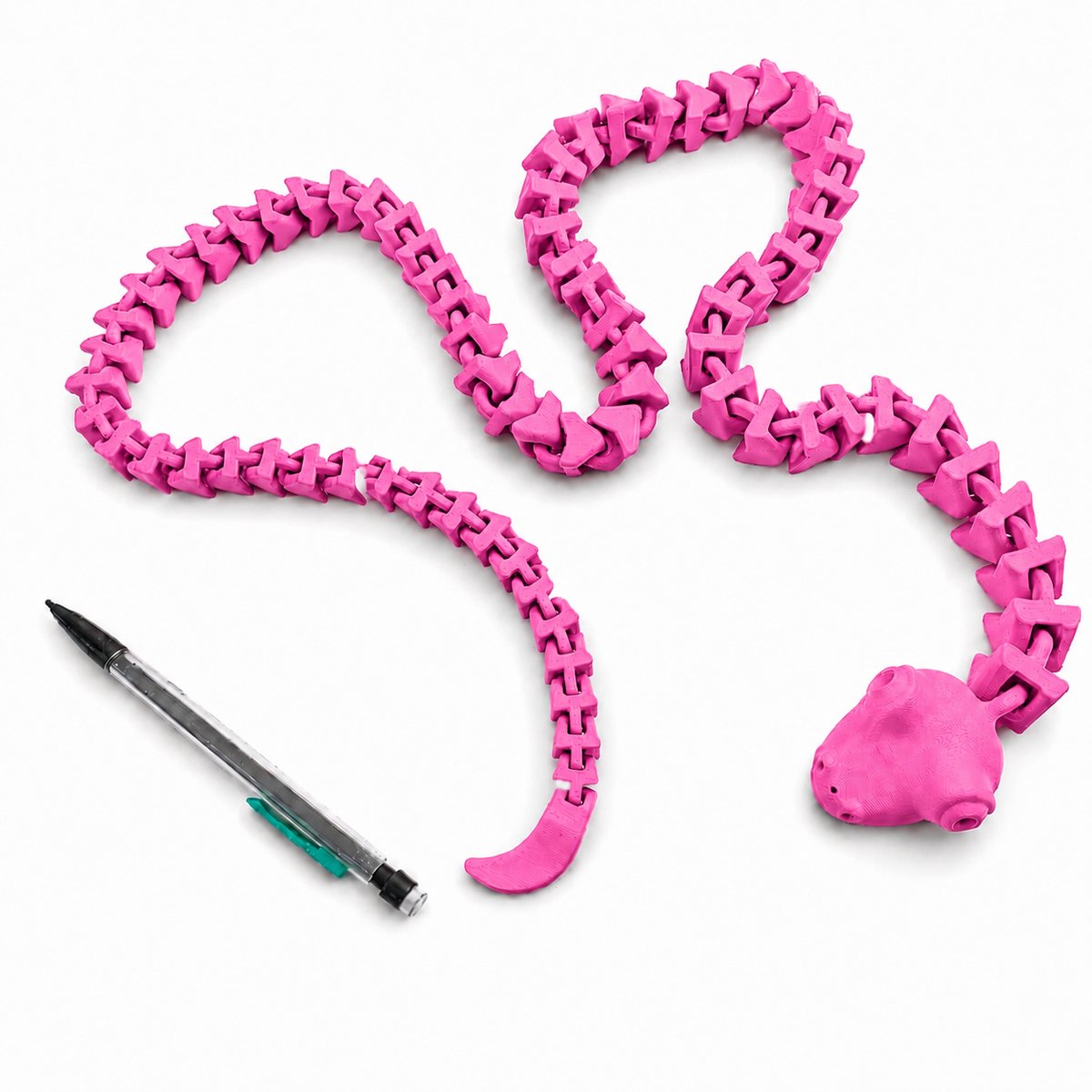 XXL Flexibele Slang Decoratie - Realistische Speelslang - Bewegende Slang - Flexibel Speelfiguur - Lange Slang Decoratie - Realistisch Reptiel Model - Sensorisch Speelgoed - Flexibele Speelfiguur Voor Kinderen En Volwassenen - 141,5 Cm - Roze