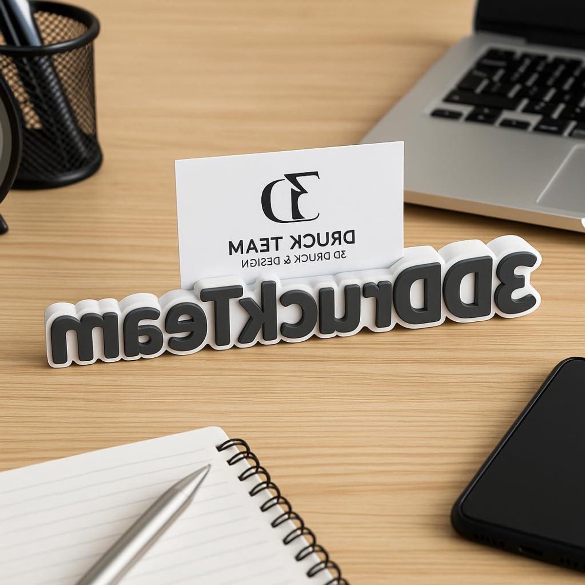 Naambordje Werkplek - Naamplaatje Receptie - Professionele Identificatie - Aanpasbaar Flexibel Ontwerp - 1.0 Stuk - Zilver met Zwarte Ondergrond