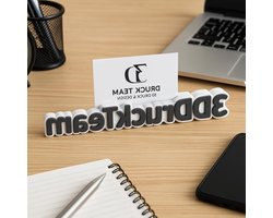 Naambordje Werkplek - Naamplaatje Receptie - Professionele Identificatie - Aanpasbaar Flexibel Ontwerp - 1.0 Stuk - Zilver met Zwarte Ondergrond
