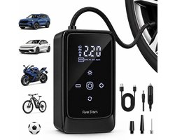 Five Stars® Compressor Bandenpomp - Draadloos & 12V - Draagbare Luchtcompressor - Voor Auto, Motor en Bal
