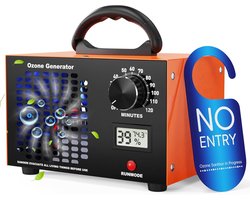 Ozongenerator - Professionele Luchtzuiveraar 160.000 mg/h - 2-in-1 Ozon Luchtreiniger tegen Geuren & Rook - Geurverwijderaar tot 300 m² - Met LED-Scherm & 120 Min Timer - Luchtbehandeling voor Auto, Huis, Kelder & Huisdieren