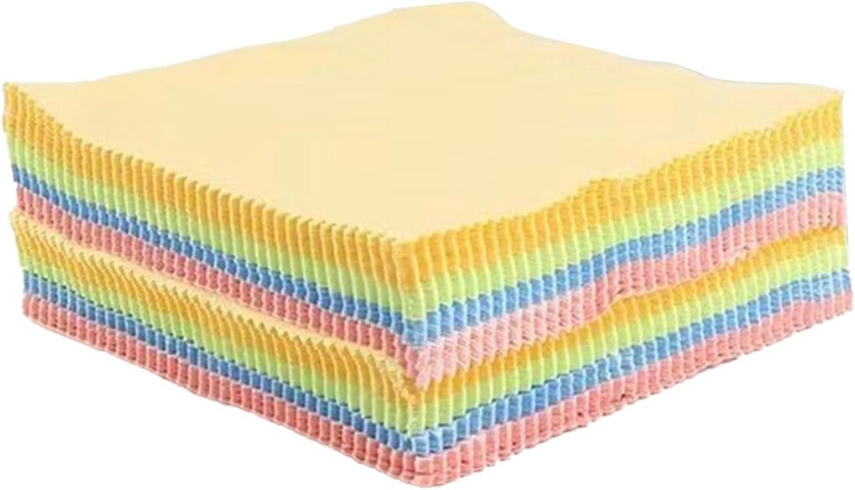 100 Stuks Microfiber Schoonmaakdoekjes 13x13 cm voor Brillen, Camera's en Telefoons - Ideaal voor Lensreiniging, Meerdere Kleuren Beschikbaar