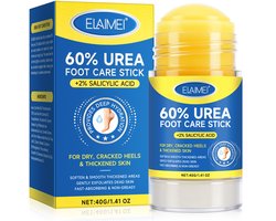 ELAIMEI Urea Voetcrème Stick 60% - 2% Salicylzuur - Tegen Eelt, Kloven en Droge Hielen - Voetverzorging - 40g