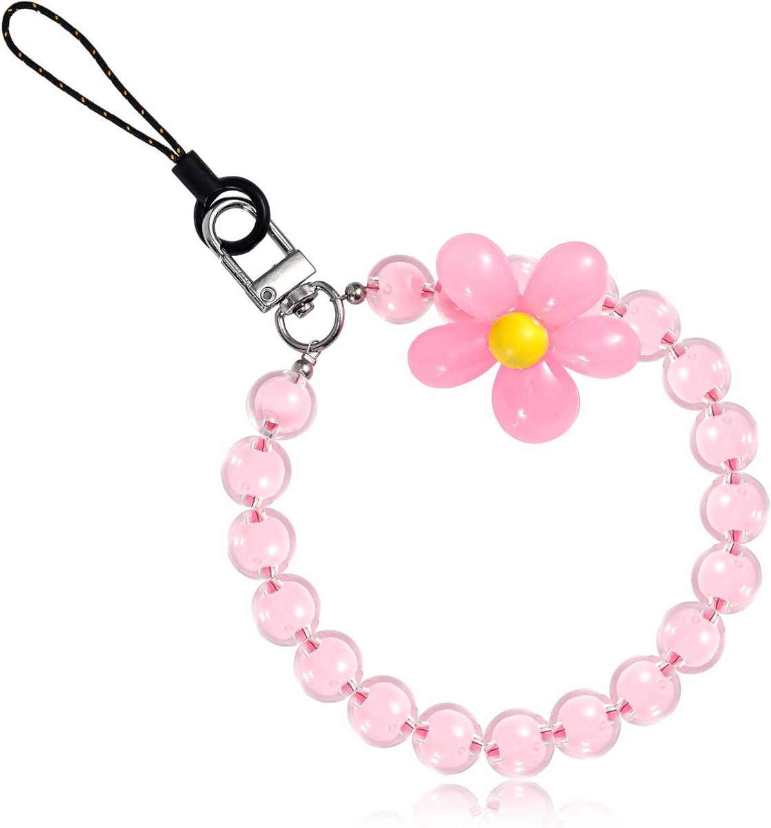 Schattige Telefoon Sleutelhanger Decoratie, Kralen Telefoon Necklace Lanyard en Polsband voor Mobiele Telefoon, Camera en Oordopjes, Perfect Cadeau voor Vrouwen