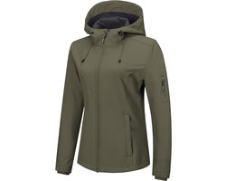 Outdoor Ventures Jas voor dames, waterdicht, ademend, softshelljas, overgangsjas, winddichte regenjas, functionele jas met capuchon
