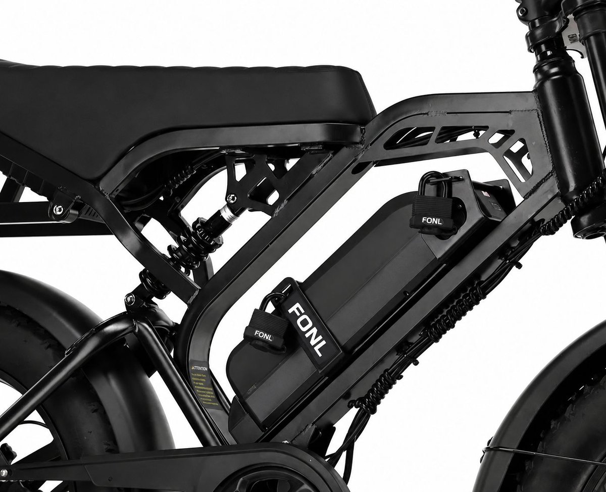 Fatbike Accu 48V 15Ah met Batterijslot FONL - Ouxi V8, H9 en C80 - Complete Set Zwart - FONL