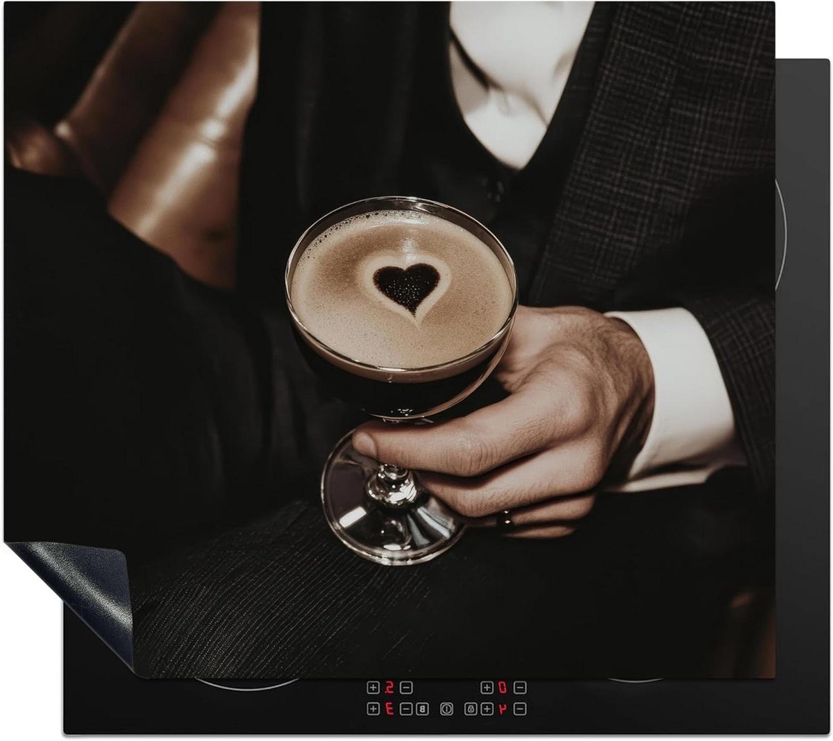 Inductie Beschermer - Kookplaat Mat - Keuken Werkruimte - Unieke Foto Print - 59x52 cm - Hartje Cocktail