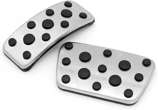 Auto Pedaal Covers - Voetsteun Set - Verbeterde Grip - Antislip Ontwerp - 2 Stuks - Zilver Zwart — afbeelding 2