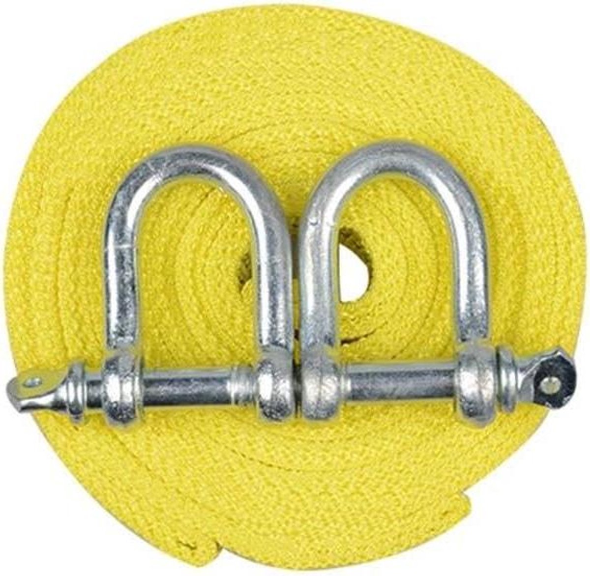Sleepkabel - Touw met haken - Voertuigen trekken - Versterkte stalen haken - 3 meter - Geel