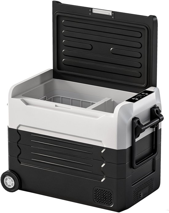 compressor koelbox - Elektrische Koelbox -draagbare compressor koelkast - 50L - dubbele zone, 72,6 x 39 x 51,3 cm - zwart — afbeelding 3