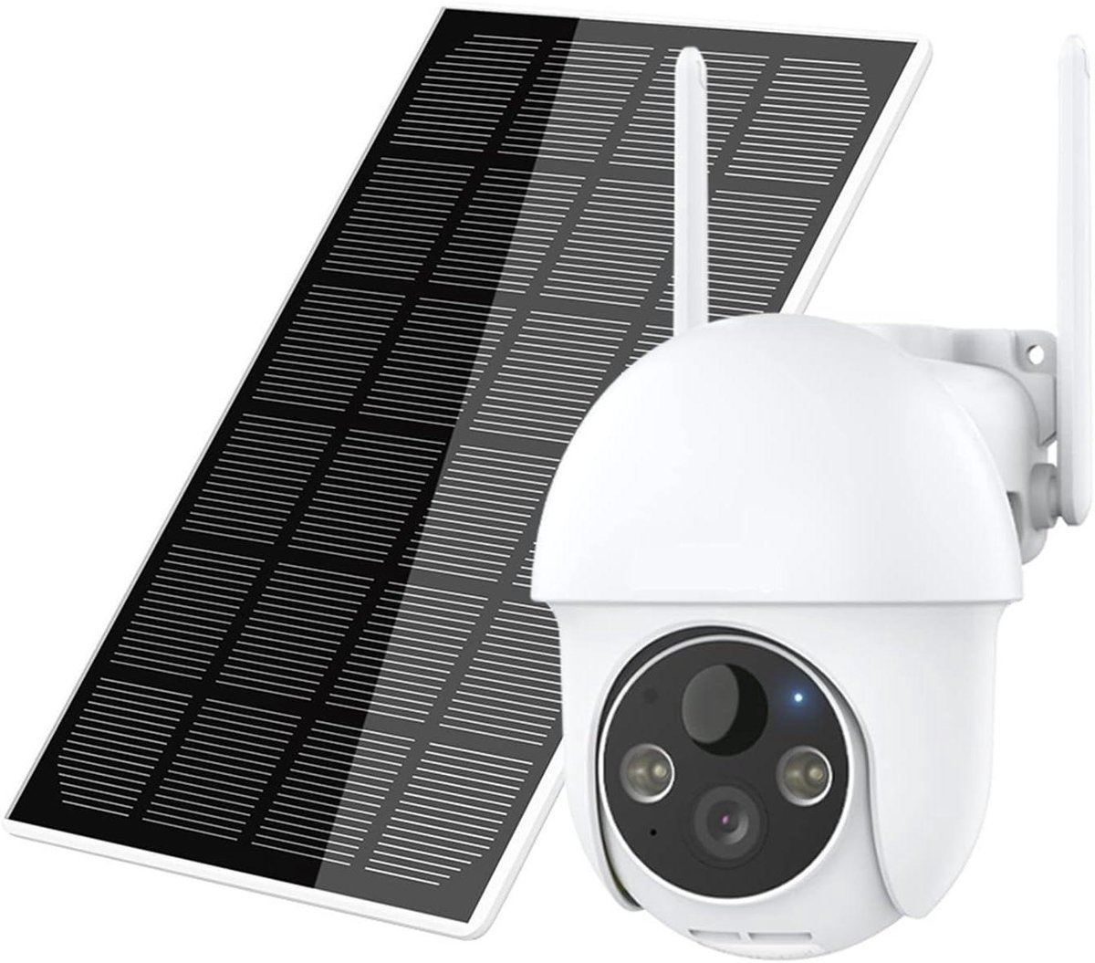 Beveiligingscamera Zonne-energie - Draadloze Camera - Buiten Bewaken - Humanoïde Detectie - 3MP Resolutie - Wit