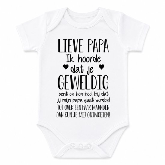 Baby romper cadeau tekst papa zwangerschap bekendmaking aankondiging voor de liefste aanstaande geboorte gaat worden jullie worden zwangerschapsaankondiging je wordt vader eerste Vaderdag kort 56