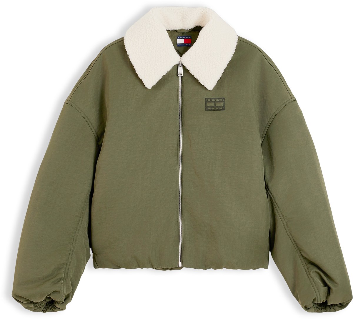 Tommy Jeans Jas Tjw Fur Collar Utili Dw0dw23413 Gy1 Dark Greenery Dames Groen
