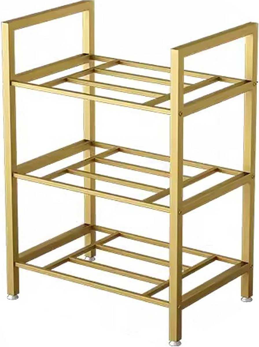 Yogamathouder - Opbergrek - Sportartikelen Nizen - Verstelbare voet - 3 Lagen 65x44x90cm - Goud
