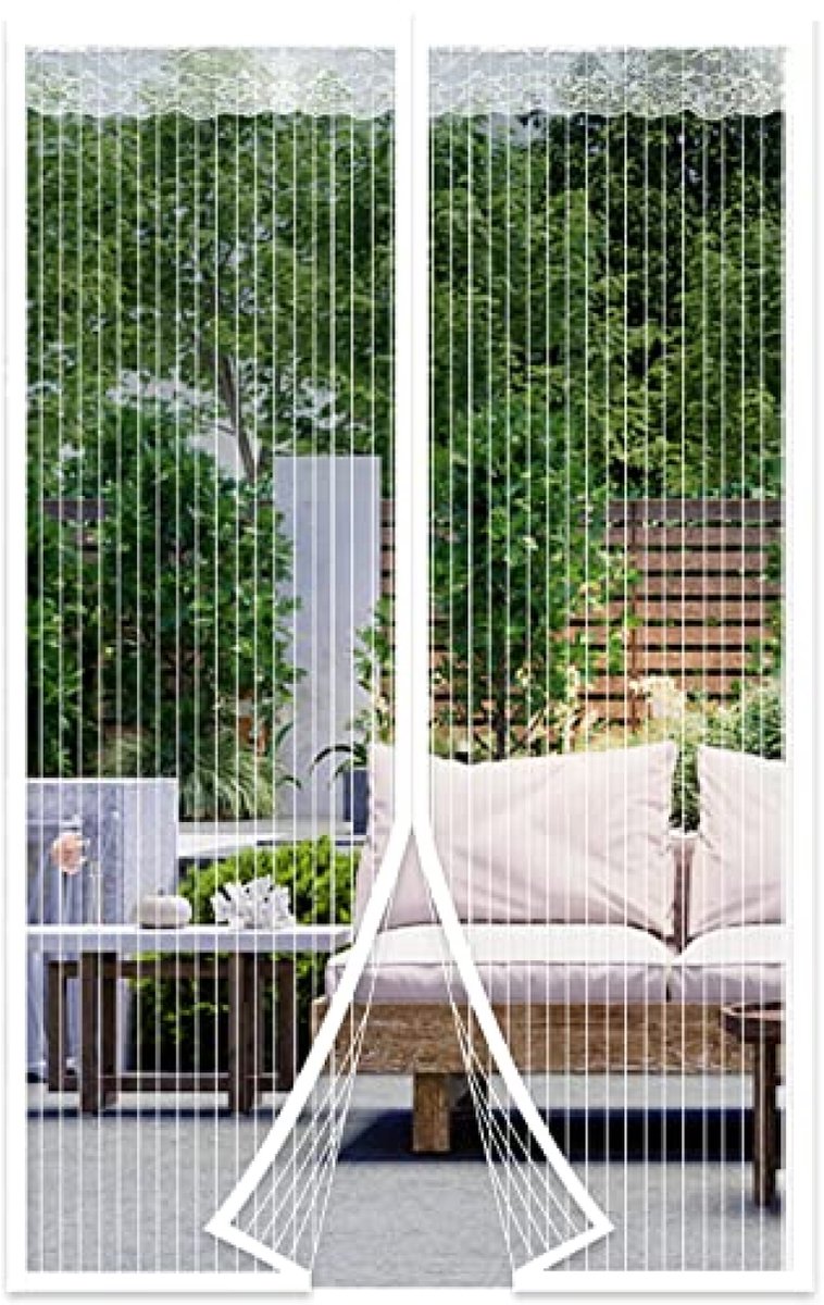 PromoHome Magnetisch vliegenscherm voor deuren 110x220 cm - insectengaas met magneetsluiting - eenvoudig te installeren zonder boren
