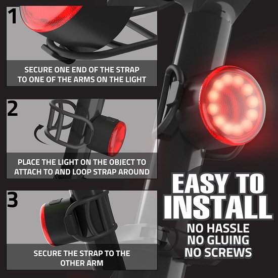 Hybride LED-fietsverlichtingsset - USB oplaadbare fietsverlichtingsset - Waterdichte voor- en achterlichten met hoge helderheid, 6 helderheidsstanden, eenvoudige installatie, geschikt voor racefietsen en mountainbikes. — afbeelding 4