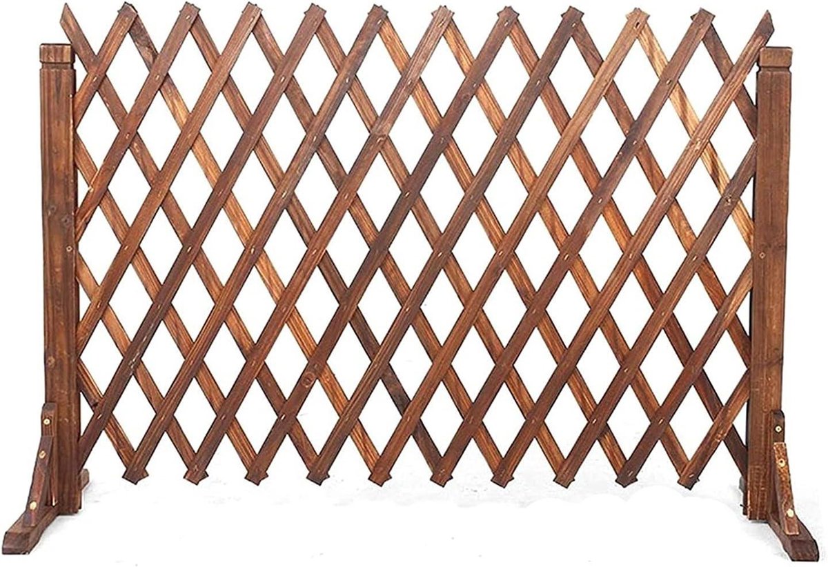 Intrekbaar Tuinhek - Houten Rooster - Tuin Decoratie - Vrijstaand Ontwerp - H80 x L160cm -