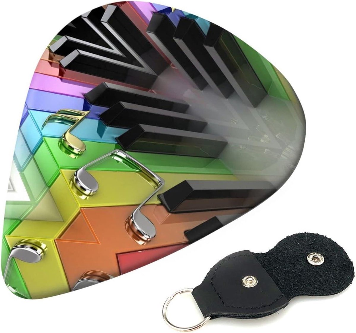Gitaar Plectrums - Plectrum Set - Muziek Maken - Piano Toets Design - 3 Diktes - Zwart Wit