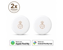 Wise Buyer® GPS Tracker - Werkt met Apple Find My & Android Find My Device - Smarttag - Locatie Tracker - Real-time Locatie Volgsysteem- Zonder abonnement - Sleutelvinder/Keyfinder - 2 Pack - Sleutels, Fiets, Auto, Kat, Hond & Kind - Wit