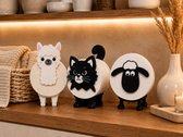 Skushy Dieren Toiletrolhouder Set - WC Rolhouder Kat Schaap en Alpaca - Schattige Badkamer Decoratie - Staande Toiletpapier Houder