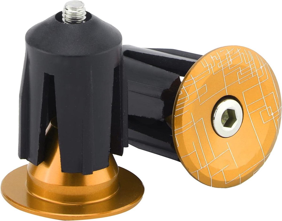 Fiets Stuureind Dopjes - Stuur Pluggen - Fietsen Verbeteren - CNC Precisie - 15.9-21.4 mm - Goud