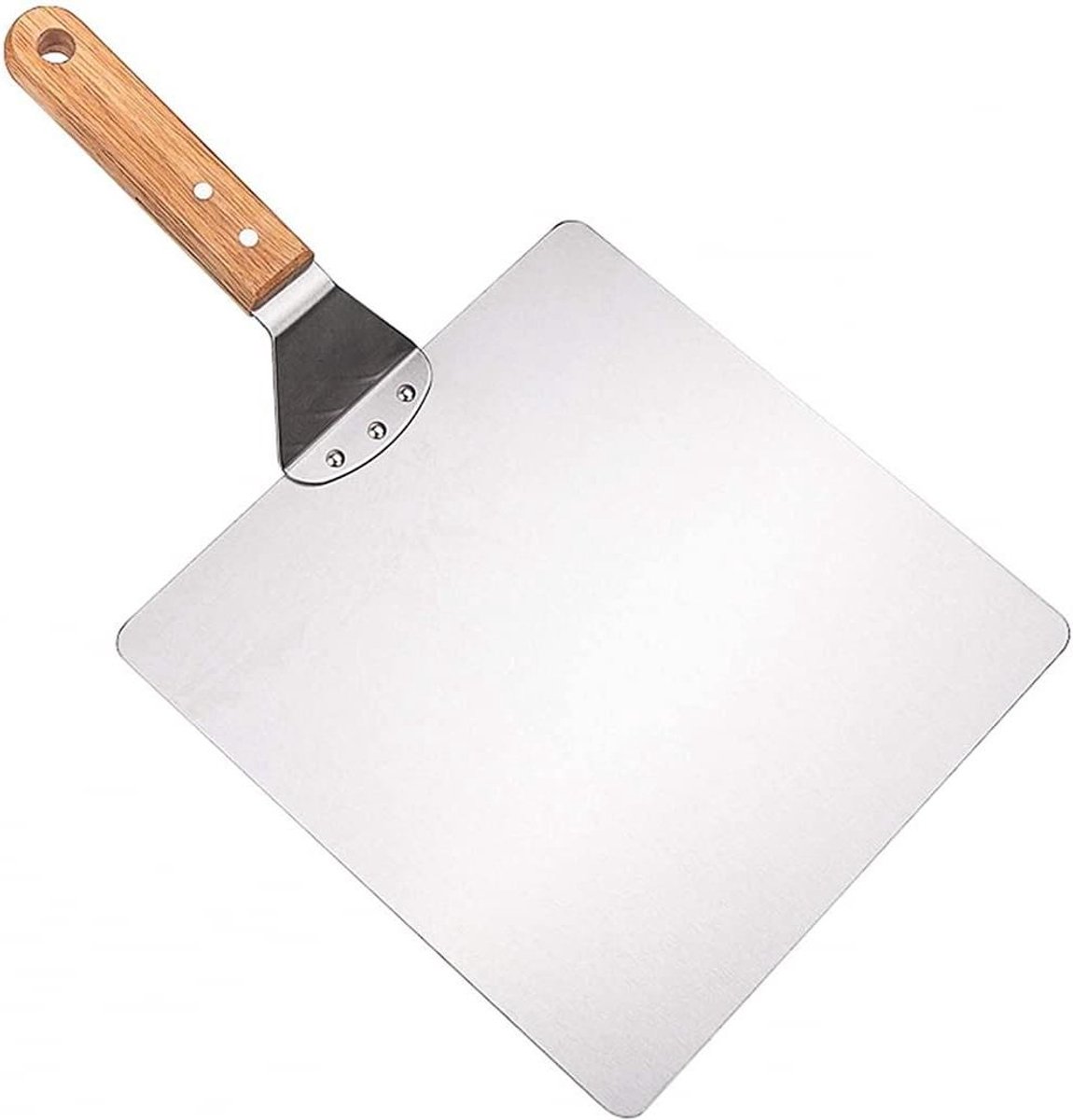 Pizza Schep - Bakplaat - Oven Gebruik - Inklapbare Handgreep - 25 cm Breed - Zilver