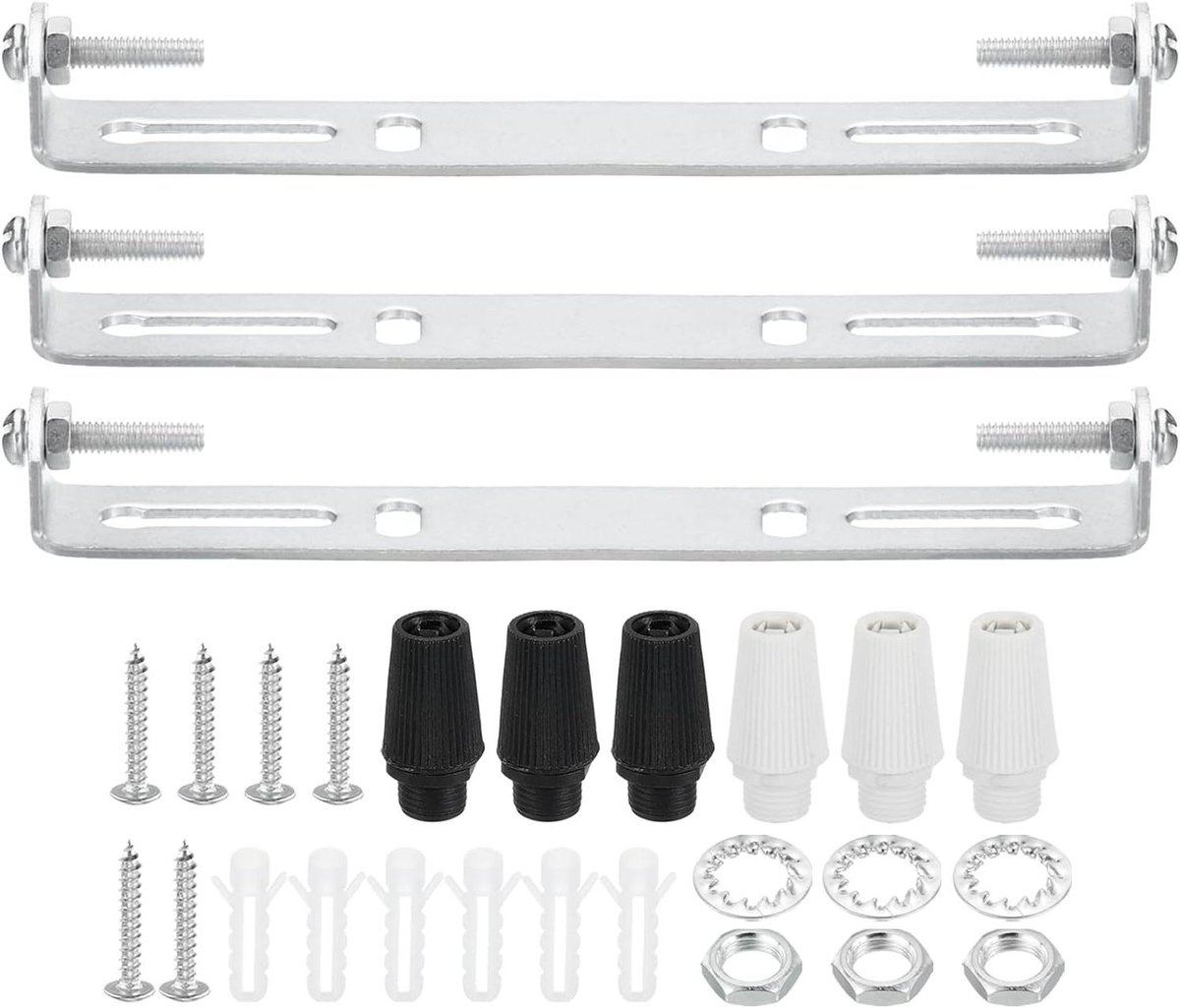 Plafondplaat Set - Montagebeugels Lampen - Lampen Ophangen - Roestbestendig Materiaal - 3 Sets - Zilver