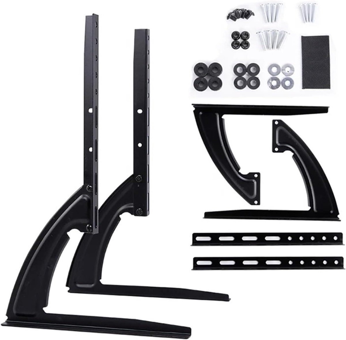 TV Stand Voeten - Universele TV Poten - Stabiele Plaatsing - Verstelbare Hoogte - 2 Stuks - Zwart