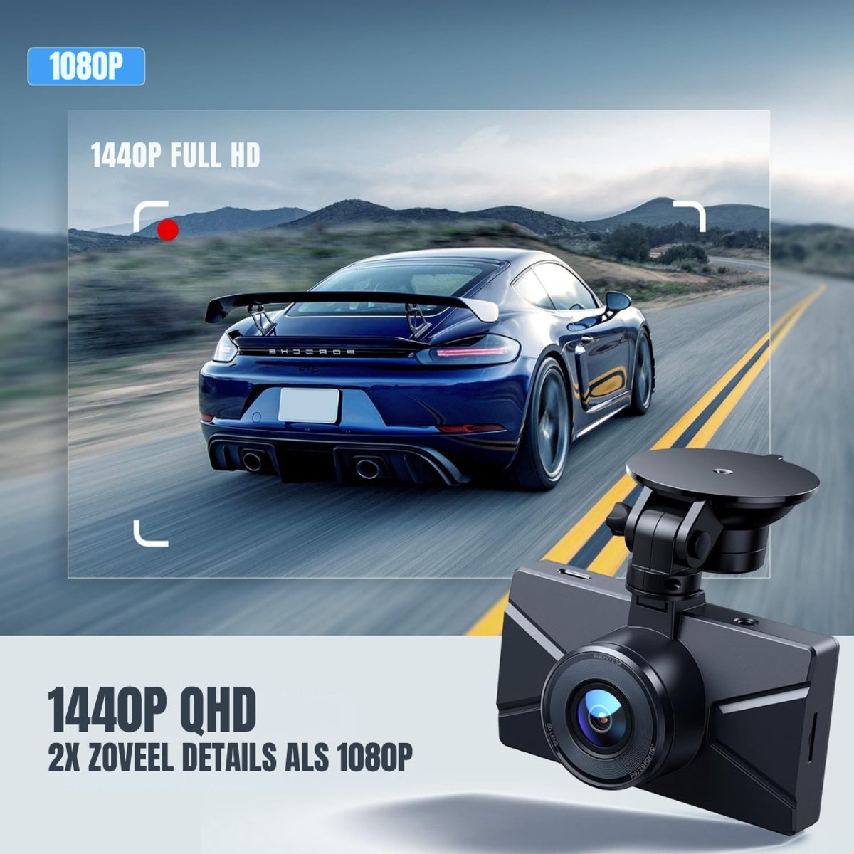 TIM® Dashcam voor Auto Voor en Achter - Dashcam - Zwart - 87cm x 35cm x 51cm – foto 6