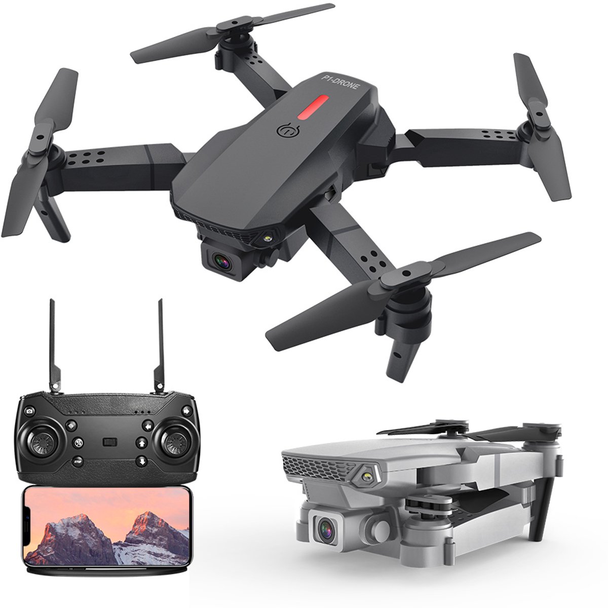 Teck E88 Pro Drone met HD Camera - Opvouwbare Mini Drone met Afstandsbediening, App Bediening, Live Beeld, Hoogtehouder en Headless Mode voor Beginners en Kinderen