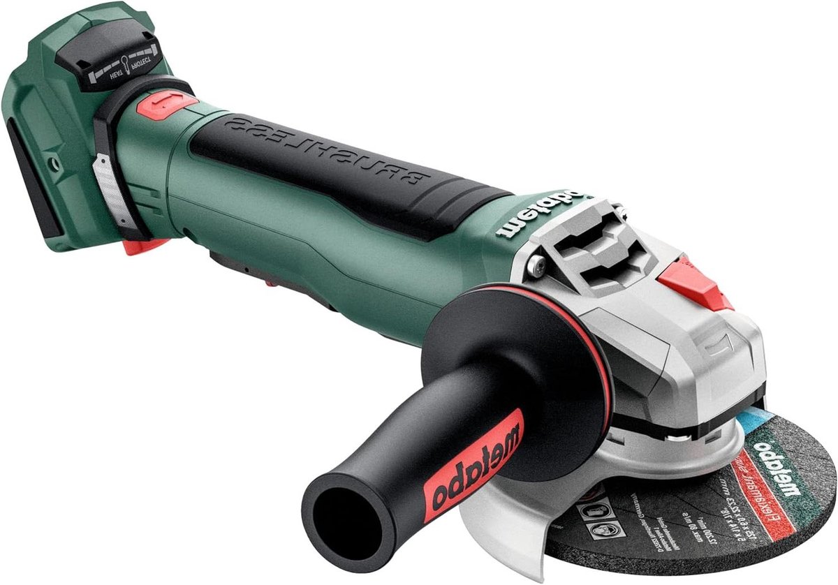 Accu Haakse Slijper - Slijpmachine - Metaal Bewerken - Borstelloze Motor - 125 mm - Groen