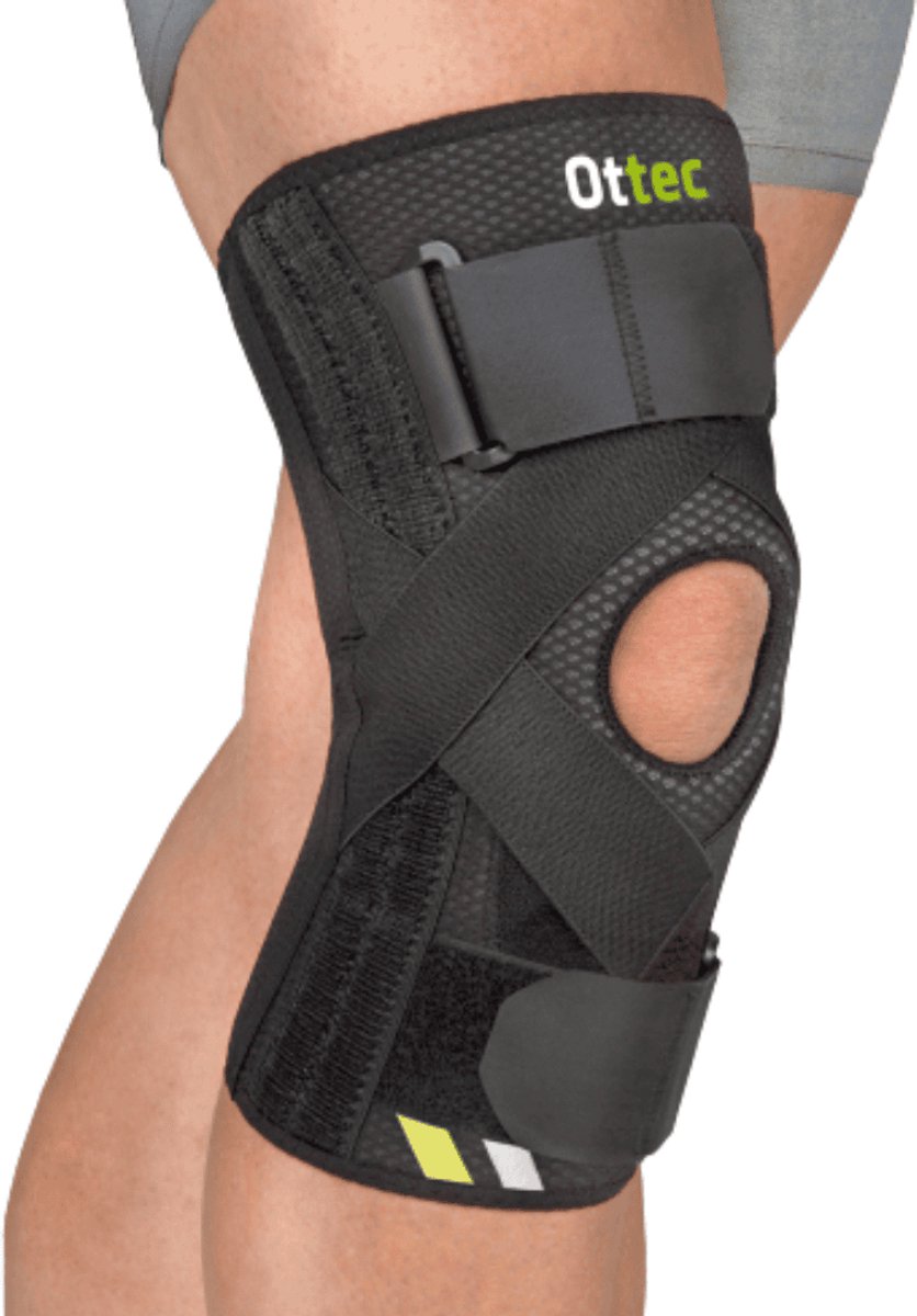 EMO Ottec Kniebrace met banden - XXXL - Zwart