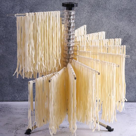 Opvouwbaar Pasta Droogrek - Hoge Stand voor Spaghetti Noedels - Zelfgemaakte Noedels en Pasta Droger van Benjamins. — afbeelding 5