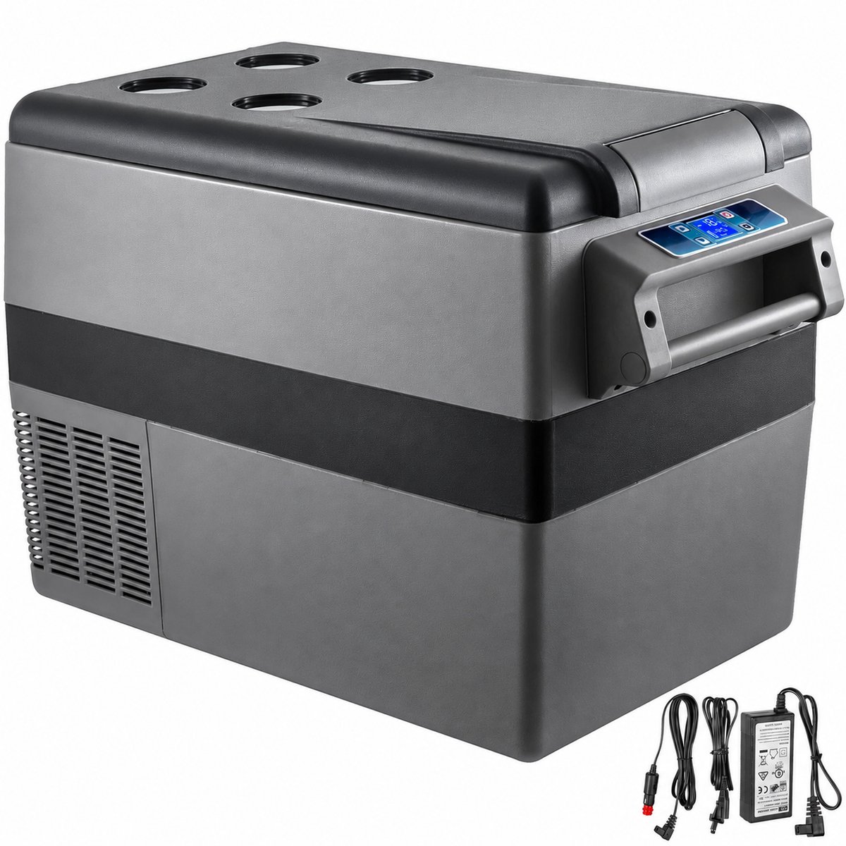 Autokoelkast 35L - Draagbare Compressor Koelbox - Elektrische Koelkast en Vriezer - 12V 24V en 230V - Temperatuur Instelbaar van -20°C tot 20°C - Met App Bediening LED Display Batterijbescherming en Handgrepen voor Camping Reizen Camper Boot