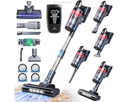 Grenintol - Steelstofzuiger - Steelstofzuiger Draadloos - Snoerloze stofzuiger -85000Pa/500W - LED - Max 60 Min Werktijd - 1,6 L Stofbak - HEPA Filter - 4 Snelheden-Geschikt Voor Tapijt, Harde Vloeren en Dierenhaar