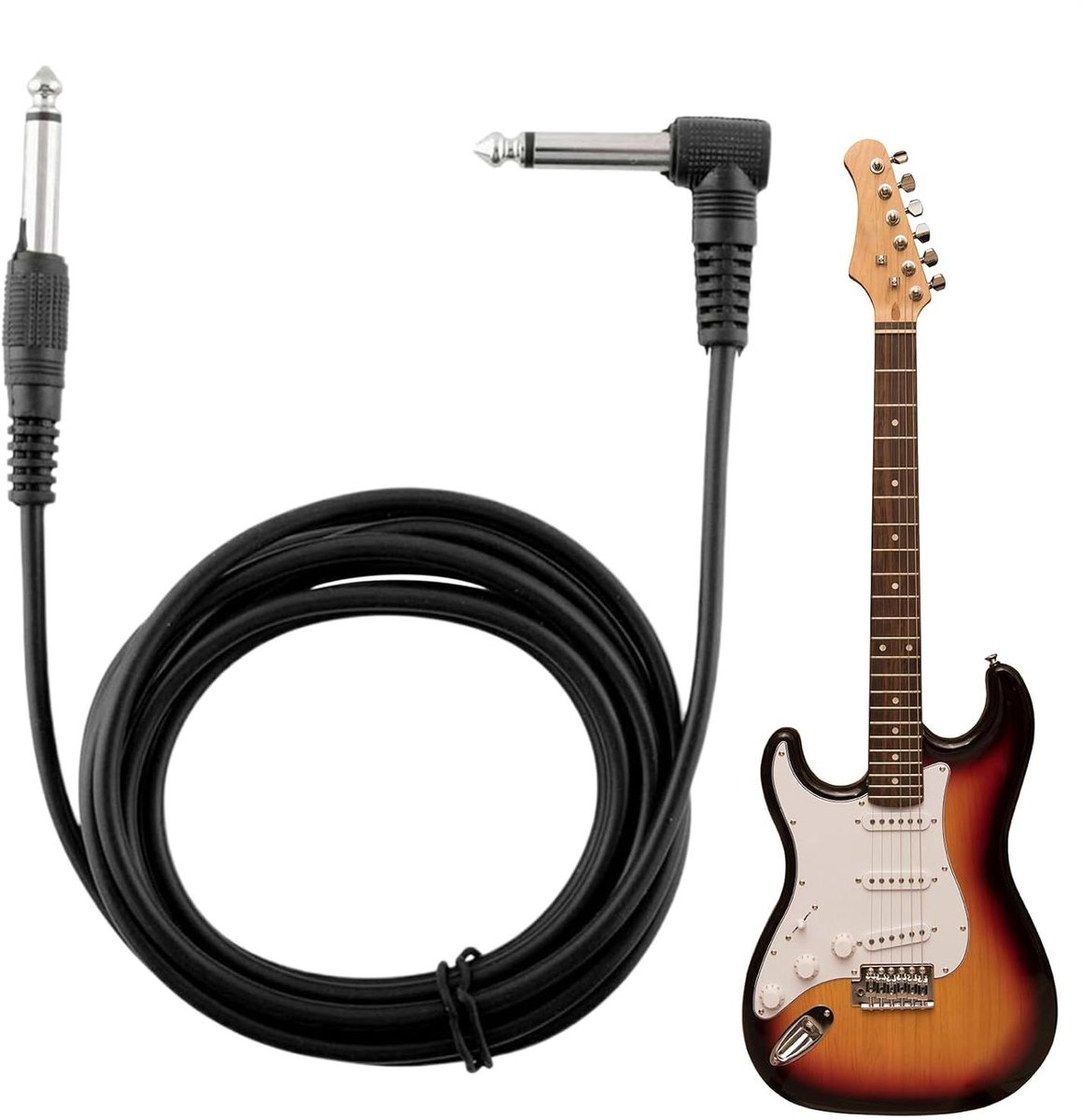 Gitaarkabel - Instrumentenkabel - Muziek Maken - Drievoudige Afscherming - 3 meter - Zwart
