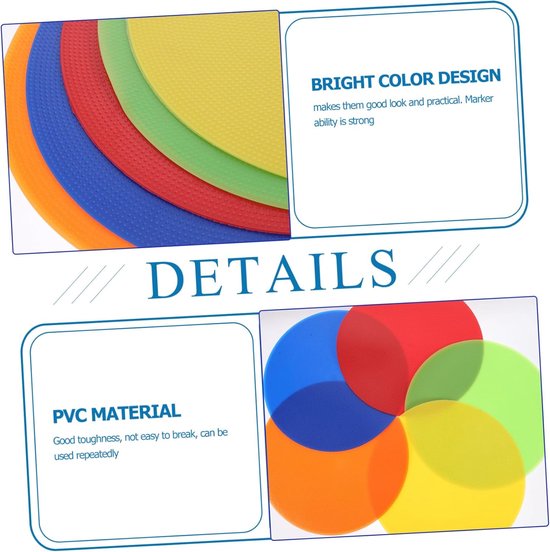 Trainingsmarkeringen Set - Schijven Markeren - Sport Training - Duurzaam PVC Materiaal - 10 Stuks - Veelkleurig — afbeelding 5