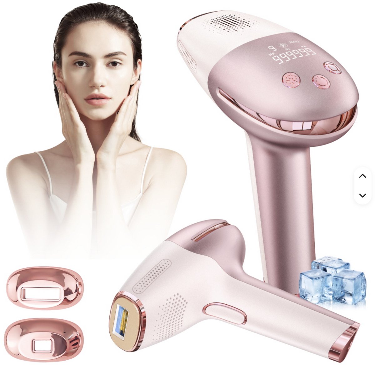 IPL Laser Ontharingsapparaat – Ice Cooling – Pijnloos Permanent Ontharen – 9 Energieniveaus – Inclusief Bril & Scheermes – Voor Mannen & Vrouwen – 24J Krachtig – BHRL-13