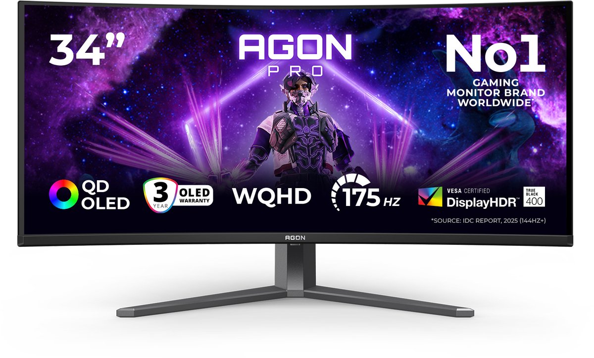 AOC AGON PRO AG346UCD ledmonitor 175 Hz, HDMI, DisplayPort, Audio, USB