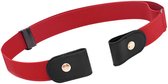 Jonyx - Elastische riem - Gesploze broekriem - Riem zonder gesp - Uitrekbaar - Stretchy - Gespvrij - Rood - Max 104 cm - Jonyx