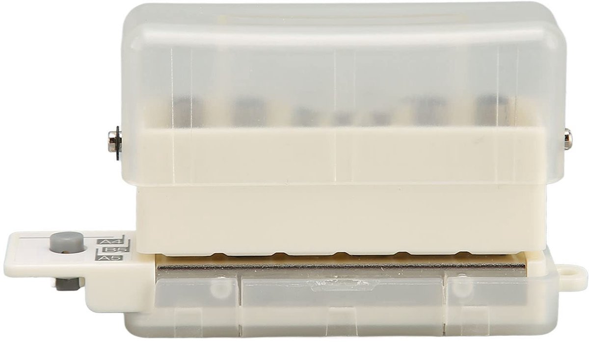 Dailygoods- Papierperforator Draagbaar - 6-gaats Perforator - Verstelbaar - Met Chip-Verzamelbox - Geschikt voor A4/A5/B5 - Stans tot 2 Vellen - Papierpons